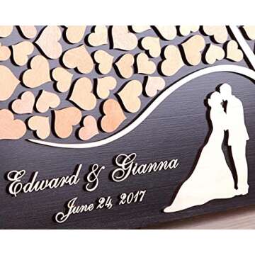 egobena Wedding Guest Book 3D Personalized Unique Wedding Tree Guest Book Wood Rustic Wedding Sign Alternative Keepsake - 16x20 inch