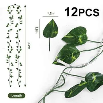 H-Wniniai Fake Vines for Bedroom 12 Strings Total 84Ft 240 LED String Light Hanging Fake Leaves Room Decor, Wall Vines Decor for Garden Office Wedding