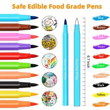 Food Coloring Pens 10 Pcs for Creative Food Design