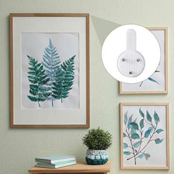 Jetec 75 Pcs Concrete Wall Hooks Picture Frame Hangers Without Nails Invisible Nail Screws Non Mark ...