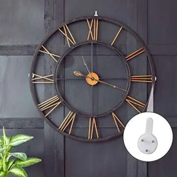 Jetec 75 Pcs Concrete Wall Hooks Picture Frame Hangers Without Nails Invisible Nail Screws Non Mark Hanger Hooks with Handrail and Pencil for Photo Frame Clock(Simple Style)