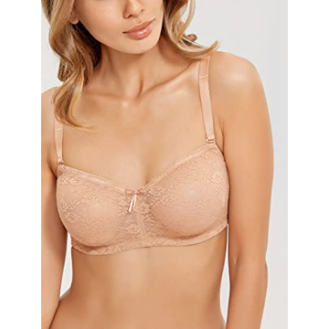 DOBREVA Women's No Padding Strapless Lace Bra - Comfort & Support