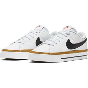 NIKE Women's Court Legacy Sneaker, White/Desert Ochre/Team Orange/Black, 7.5