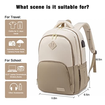 LOVEVOOK Classical Backpack - Stylish & Functional 15.6" Laptop Bag