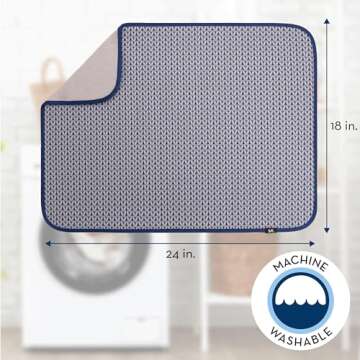 S&T INC. Dish Drying Mat XL, Highly Absorbent Microfiber Kitchen Counter Mat, Dish Drying Pad for Dishes, Utensils, Pots and Pans, Extra Large 18" x 24", Stockinette