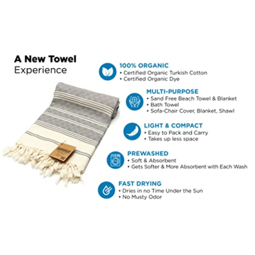 DEMMEX Ultra Soft Turkish Bath Towel - Organic Cotton Luxury