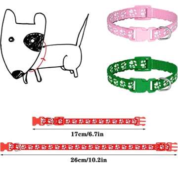 Chenkaiyang 12 Pack Puppy Collars for Litter, Adjustable Puppy ID Collars Soft Nylon Whelping Collar...
