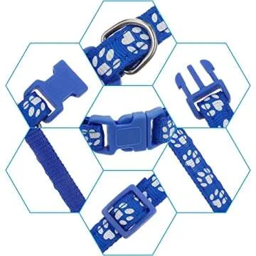 Chenkaiyang 12 Pack Puppy Collars for Litter, Adjustable Puppy ID Collars Soft Nylon Whelping Collars for Newborn Litter Puppy Pets