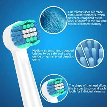 KHBD Replacement Heads Compatible with Oral B Braun Toothbrushes Electric- 16 Pack Professional Precision & Sensitive Brush Heads Refill for Oral B 7000/Pro 1000/9600/ 5000/3000/8000