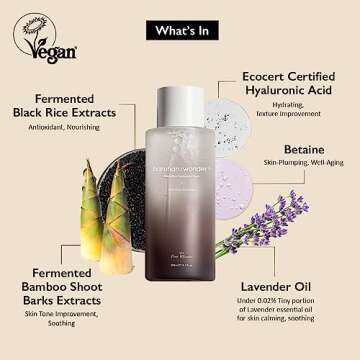 Haruharu Wonder Black Rice Hyaluronic Toner 10.1 fl.oz / 300ml | Face Moisturizer, Facial Toner for All Skin Types | Vegan, Cruelty Free, EWG-Green