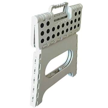 ABO Gear 9" Folding Step Stool for Adults and Kids, Kitchen Stools, Garden Stool, White