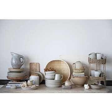 Bloomingville Neutral Stoneware Pitcher - Unique Glaze Design