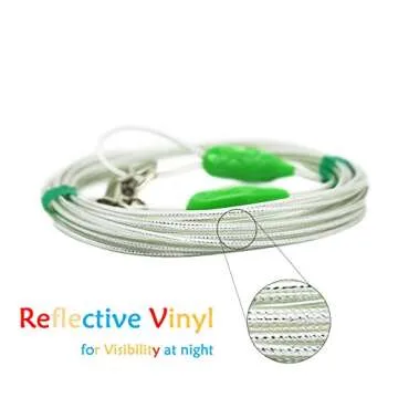Petest 25ft Reflective Tie-Out Cable for Small Dogs
