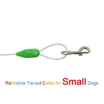 Petest 25ft Reflective Tie-Out Cable for Small Dogs