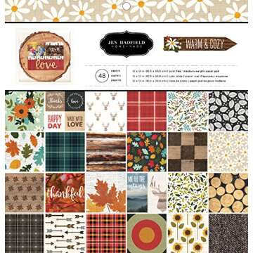 American Crafts Paper Pads-Patterned-PB-JH-Warm & Cozy-12 x 12-48 Sheets