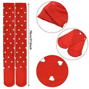 SUMERSHA Heart Love Over Knee Stockings for Women