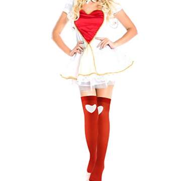 SUMERSHA 4 Pairs High Stockings Women Girls Valentine's Day Socks Heart Love Over Knee Socks Party Costume Accessories