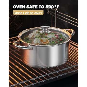 Cook N Home 4-Piece 8 Quart Pasta Pot Set for Versatile Cooking