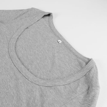 Stylish Artfish Women's Square Neck Crop Top in Heather Grey