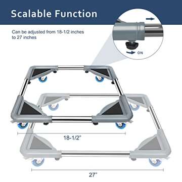 SPACECARE Mini Fridge Stand Furniture Dolly Mobile Roller with 4 Locking Wheels-Base Adjustable Refr...
