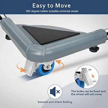 SPACECARE Mini Fridge Stand Furniture Dolly Mobile Roller with 4 Locking Wheels-Base Adjustable Refrigerator Washing Machine Stand Moving Cart- Appliance Dolly Cart Roller Pedestal -Grey