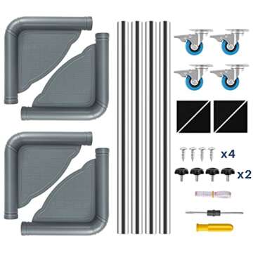 SPACECARE Mini Fridge Stand Furniture Dolly Mobile Roller with 4 Locking Wheels-Base Adjustable Refrigerator Washing Machine Stand Moving Cart- Appliance Dolly Cart Roller Pedestal -Grey