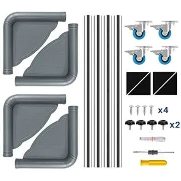 SPACECARE Mini Fridge Stand Furniture Dolly Mobile Roller with 4 Locking Wheels-Base Adjustable Refrigerator Washing Machine Stand Moving Cart- Appliance Dolly Cart Roller Pedestal -Grey