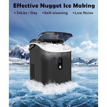 COWSAR Nugget Ice Maker: 34Lbs Crunchy Ice Daily