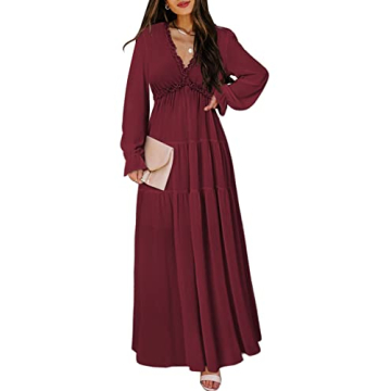 Stylish BLENCOT Women's Bohemian Long Sleeve Evening Dress