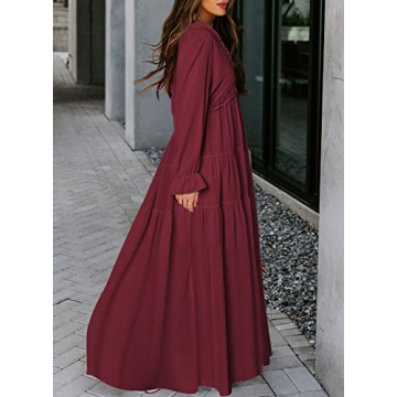 Stylish BLENCOT Women's Bohemian Long Sleeve Evening Dress