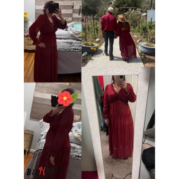 Stylish BLENCOT Women's Bohemian Long Sleeve Evening Dress