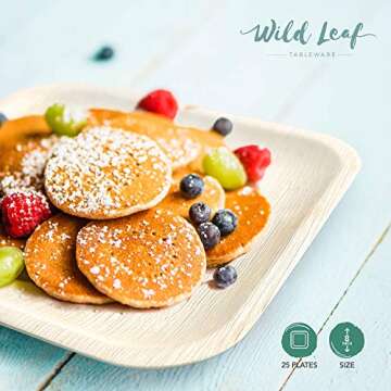 All Natural Palm Leaf Paper Plates, 8 Inch / 25 Pack. Biodegradable, Heavy Duty Party Plates - Comparable to Bamboo Wood Fiber - Elegant and Eco Friendly Tableware by Wild Leaf