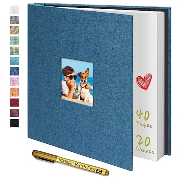 Yopih Photo Album Self Adhesive with Writting Space for 4x6 5x7 8x10 Pictures Scrapbook Album Linen ...