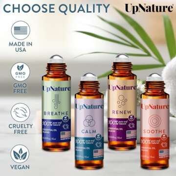 UpNature Essential Oils Roll On Set for Stress Relief
