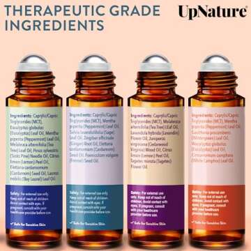 UpNature Essential Oils Roll On Set for Stress Relief