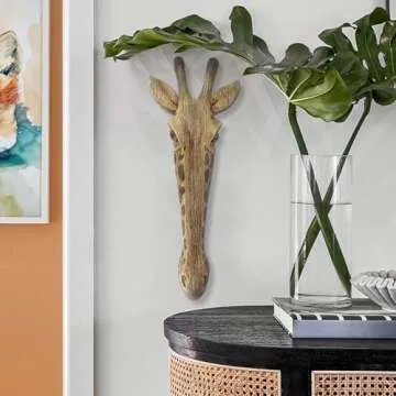 Design Toscano Animal Masks of The Savannah, Giraffe Zebra and Elephant Wall Sculptures Exotic African Decor, 16 Inch, Set of Three, Full Color, 3 Count