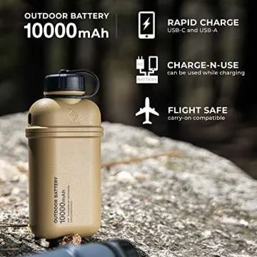 ELECOM NESTOUT 10000mAh Outdoor Power Bank + 2-Panel Solar Panel Charger + LAMP-1 LED 300 Lumen Soft...