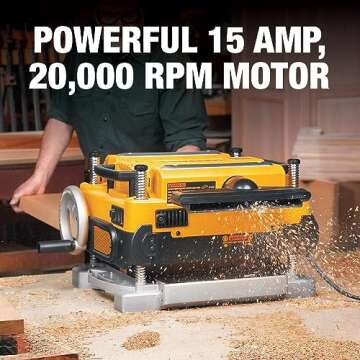 DEWALT Planer, Thickness Planer, 13-Inch, 3 Knife for Larger Cuts, Two Speed 20,000 RPM Motor, Corded (DW735)