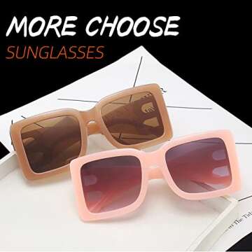 QYVEWY Stylish UV400 Oversized Sunglasses for Everyone