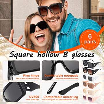 QYVEWY Stylish UV400 Oversized Sunglasses for Everyone