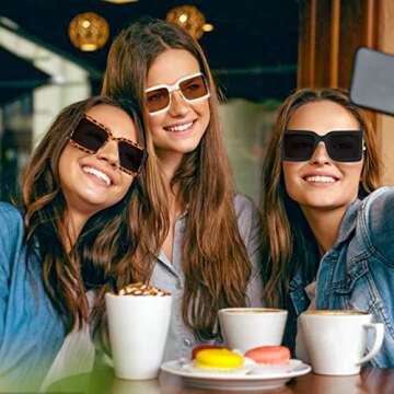 QYVEWY Stylish UV400 Oversized Sunglasses for Everyone