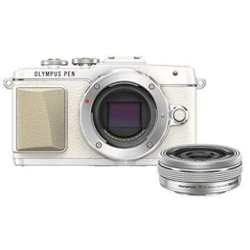 Olympus PEN Lite E-PL7 (White) with 14-42mm F3.5-6.3 EZ Lens (Silver) - International Version (No Warranty)