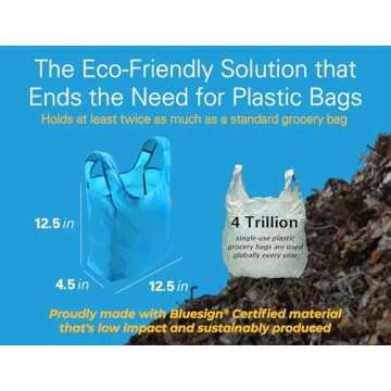 Sturdy Reusable Grocery Bags Foldable and Washable - Made From RipStop Nylon Hold 50lbs - Designed in USA Reusable Shopping Bags Inside a Compact Pod with Carry Clip - 5 Pack in Blue