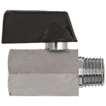 Kingston KMBVM Series Brass Mini Ball Valve, Lever, 1/4" NPT Male x NPT Female