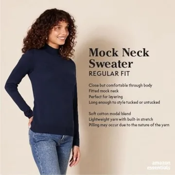 Amazon Essentials Women's Lightweight Mockneck Sweater (Available in Plus Size), Taupe Heather, X-Large