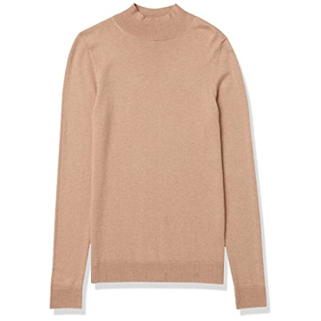 Amazon Essentials Women's Lightweight Mockneck Sweater (Available in Plus Size), Taupe Heather, X-Large