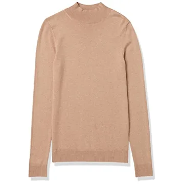 Amazon Essentials Women's Lightweight Mockneck Sweater (Available in Plus Size), Taupe Heather, X-Large