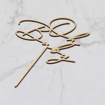 Elegant Wood Baby Shower Cake Topper for Celebrations