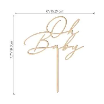 Elegant Wood Baby Shower Cake Topper for Celebrations
