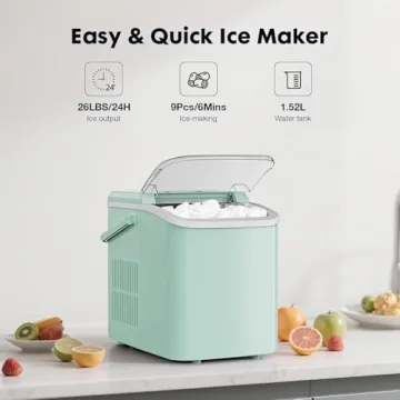 Sweetcrispy Ice Maker 9 Cubes in 6 Mins Portable Ice Machine